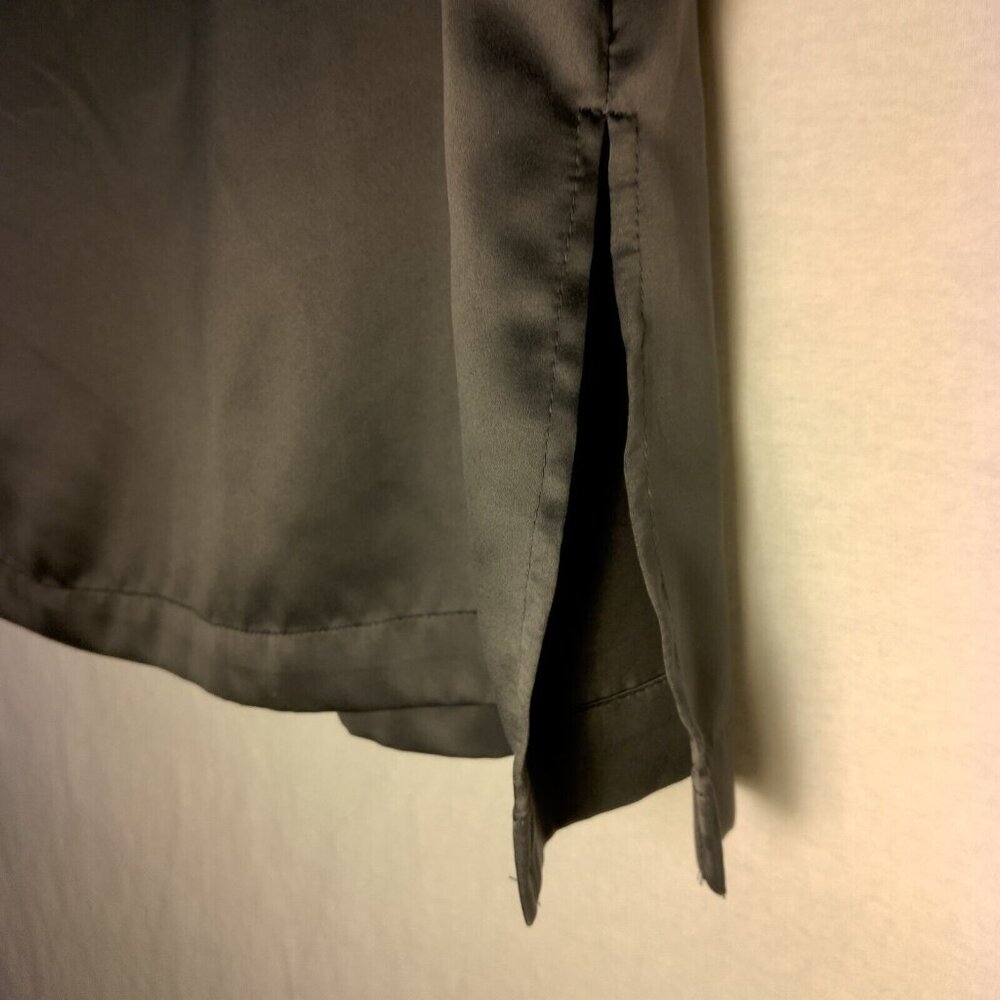 Lauren Ralph Lauren Nightgown Small Sleep Shirt Satin Polyester Gray Long Sleeve - Picture 12 of 12